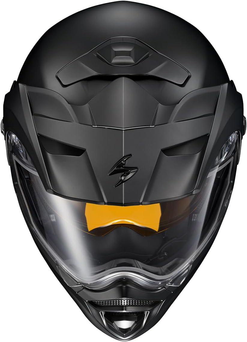 ScorpionEXO AT960 Cold Weather Adventure Snowmobile Modular Helmet Dual Pane Shield with Breath Box and Bluetooth Ready Speaker Pockets Topographic (Hi-Vis – Small)(Matte Black)