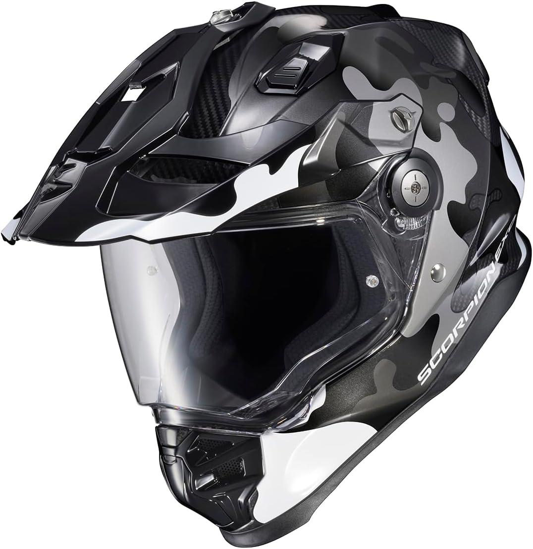 ScorpionEXO XT9000 Full Face Carbon Fiber Adventure Motorcycle Helmet with Pinlock Ready Shield Bluetooth Ready Speaker Pockets DOT ECE Trailhead (Hi-Vis – Medium)(Gilley Phantom)