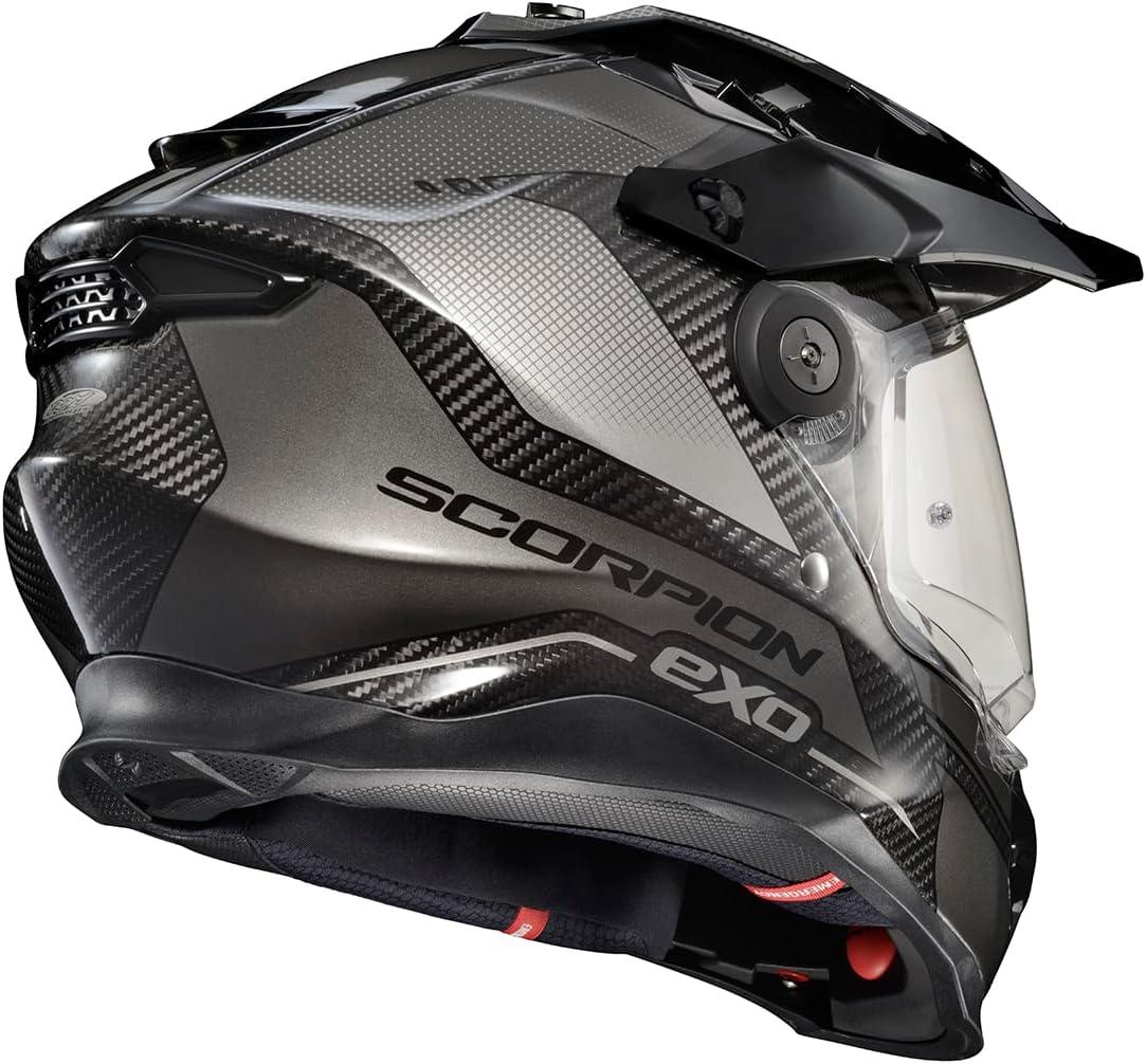 ScorpionEXO XT9000 Full Face Carbon Fiber Adventure Motorcycle Helmet with Pinlock Ready Shield Bluetooth Ready Speaker Pockets DOT ECE Trailhead (Hi-Vis – Medium)(Trailhead Phantom)