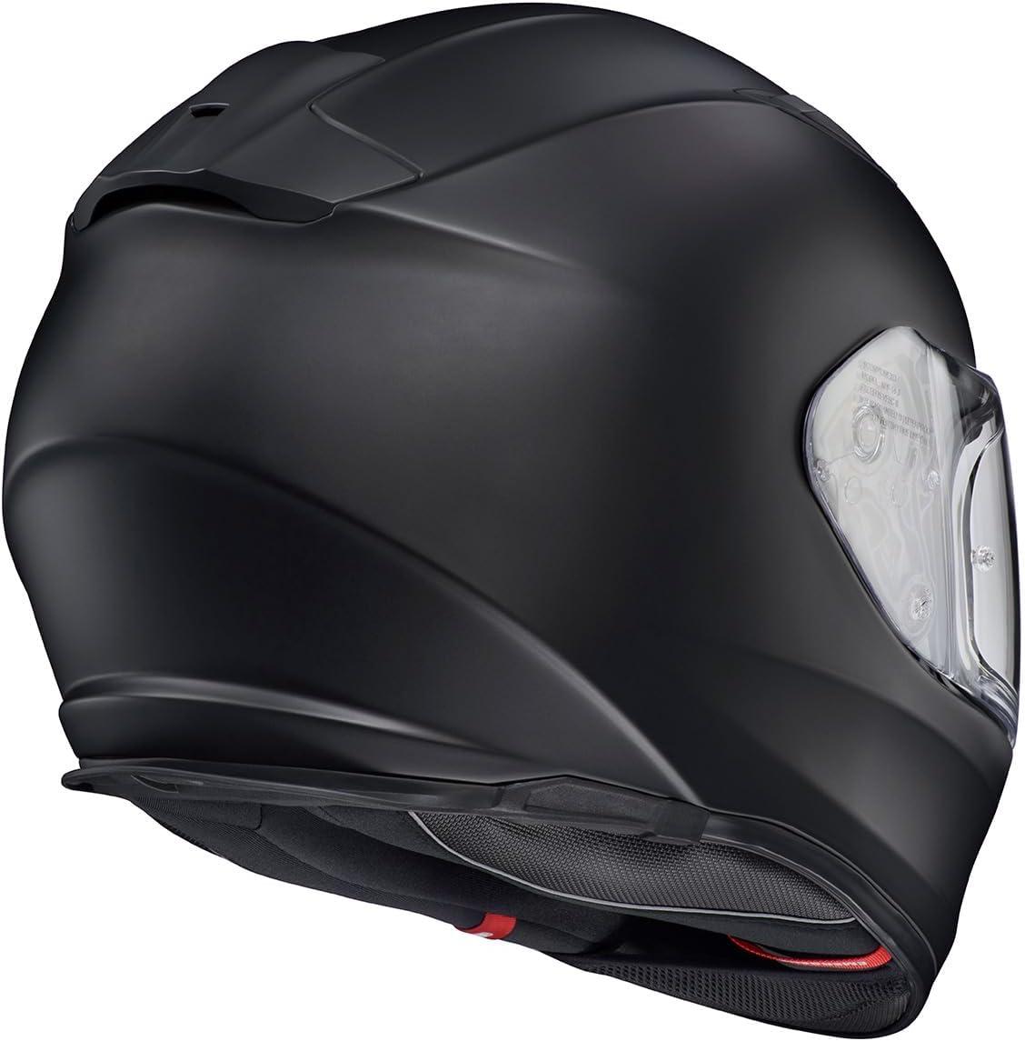 ScorpionEXO Ryzer Full Face Motorcycle Helmet with Pinlock Ready Shield with Integrated Speaker Pockets DOT ECE Approved Edge (Dark Grey – Small)(Solid Matte Black)