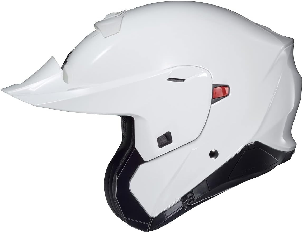 ScorpionEXO GT930 Open Full Face Transformer Adult Motorcycle Helmet Bluetooth Ready Speaker Pockets DOT ECE P/J Approved Solid (Gloss Black – Medium)(Gloss White)