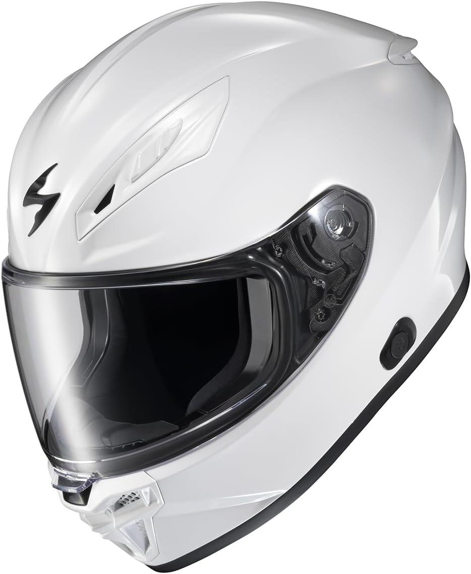 ScorpionEXO R430 Full Face Street Motorcycle Helmet with Bluetooth Ready Speaker Pocketss DOT/SNELL Approved Paradox (Phantom – Small)(White)