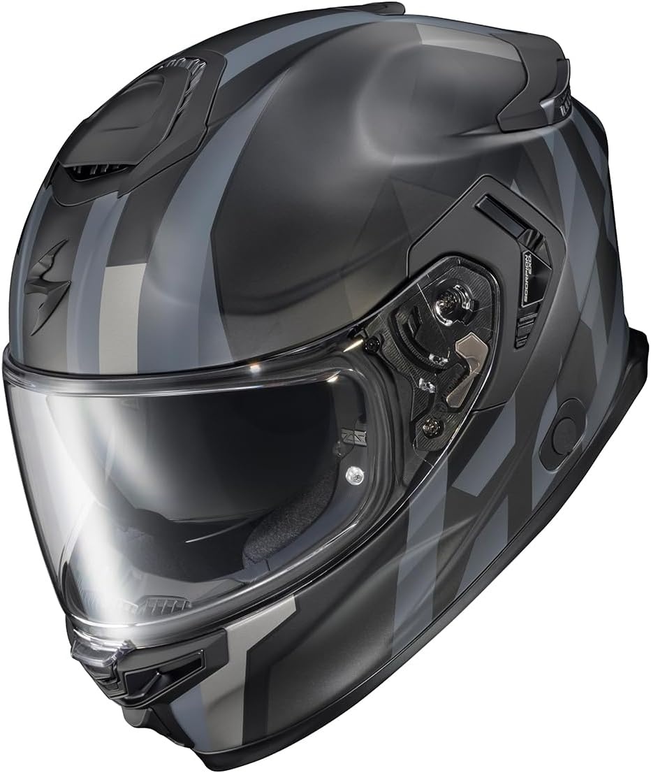 ScorpionEXO Eclipse Full Face Motorcycle Helmet with Pinlock Ready Shield – Bluetooth Ready Speaker Pockets Apex Series Pivot (Phantom – Small)(Phantom)