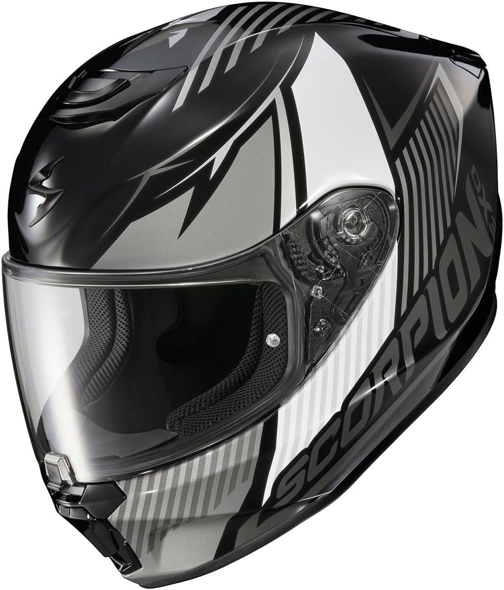 ScorpionEXO R330 Full Face Motorcycle Helmet with Pinlock Ready Shield Bluetooth Ready Speaker Pockets DOT ECE Approved Bendr (Black – Small)(Hawker Phantom)