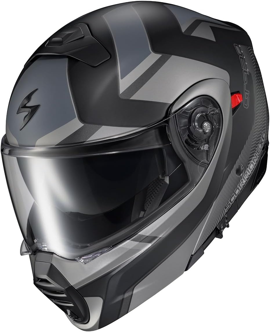 ScorpionEXO GT930 Open Full Face Transformer Adult Motorcycle Helmet Bluetooth Ready Speaker Pockets DOT ECE P/J Approved Solid (Gloss Black – Medium)(Phantom)