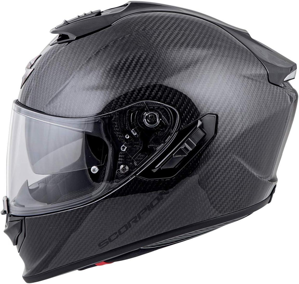 ScorpionEXO ST1400 Carbon Fiber Full Face Sport Touring Street Motorcycle Helmet Airfit Sytem Bluetooth Ready Speaker Pockets DOT ECE Approved Adult(Gloss Black)