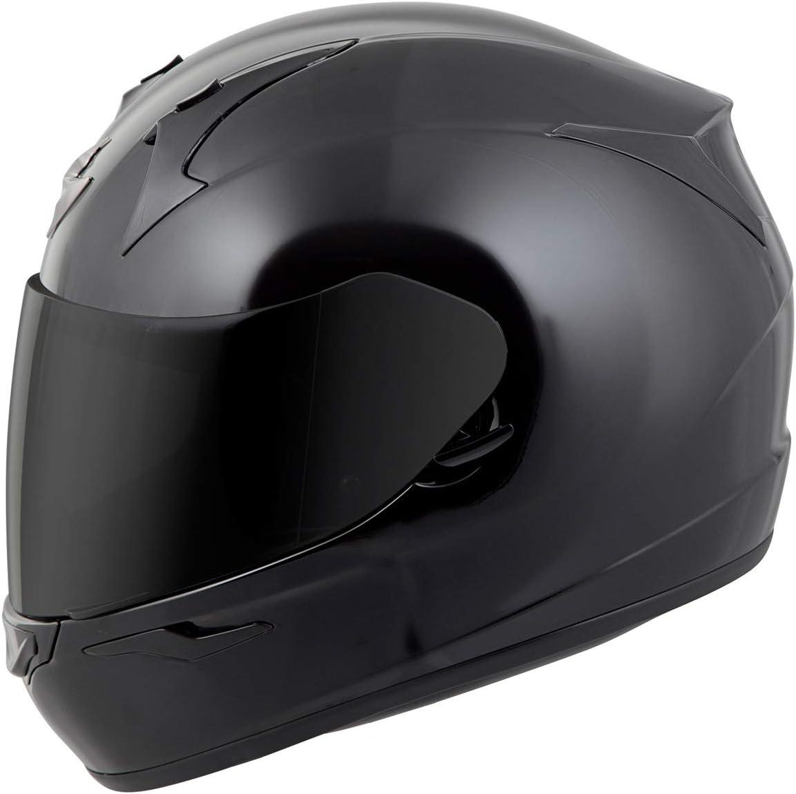 ScorpionEXO R320 Full Face Polycarbonate Shell Motorcycle Helmet with Pinlock Ready Shield and Bluetooth Ready Speaker Pockets DOT Approved Adult(Gloss Black)