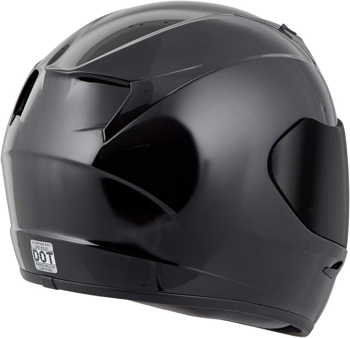 ScorpionEXO R320 Full Face Polycarbonate Shell Motorcycle Helmet with Pinlock Ready Shield and Bluetooth Ready Speaker Pockets DOT Approved Adult(Gloss Black)