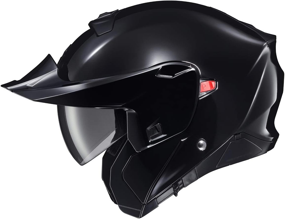 ScorpionEXO GT930 Open Full Face Transformer Adult Motorcycle Helmet Bluetooth Ready Speaker Pockets DOT ECE P/J Approved Solid (Gloss Black – Medium)(Gloss Black)