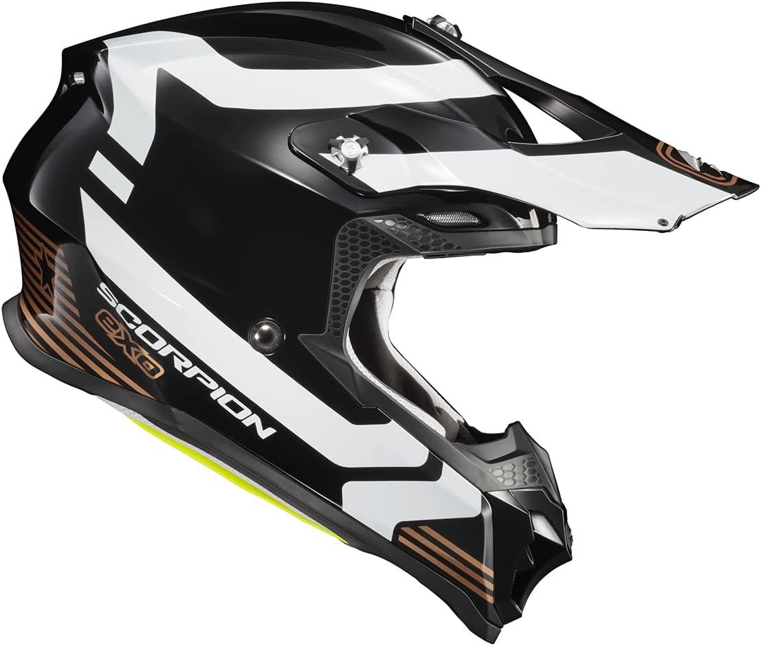ScorpionEXO VX-16 Format Dual Off-Road Dirt MX Motocross Racing Adult Full Race Helmet with Visor Dot Approved Gloss Blue-MD(Gloss Gold)