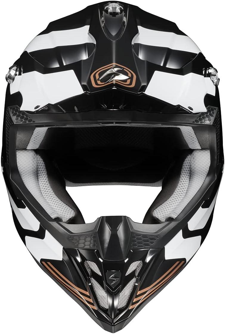 ScorpionEXO VX-16 Format Dual Off-Road Dirt MX Motocross Racing Adult Full Race Helmet with Visor Dot Approved Gloss Blue-MD(Gloss Gold)