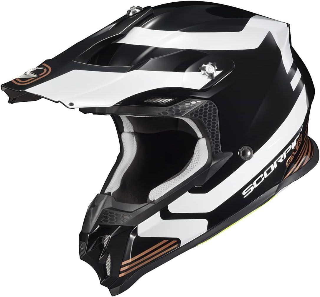 ScorpionEXO VX-16 Format Dual Off-Road Dirt MX Motocross Racing Adult Full Race Helmet with Visor Dot Approved Gloss Blue-MD(Gloss Gold)