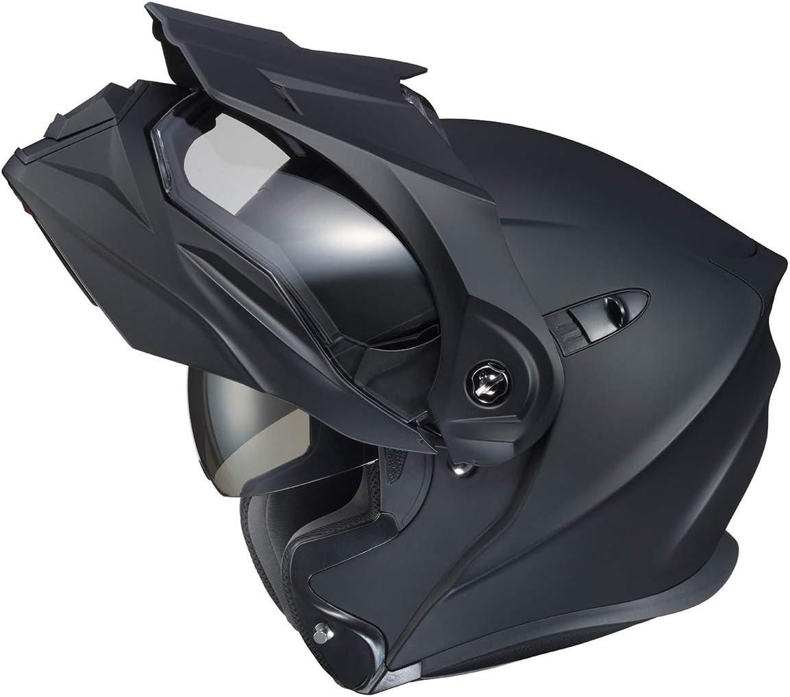 ScorpionEXO AT950 Cold Weather Adventure Snowmobile Modular Helmet Dual Pane Shield with Breath Box Bluetooth Ready Speaker Pockets DOT Approved Adult(Matte Black)