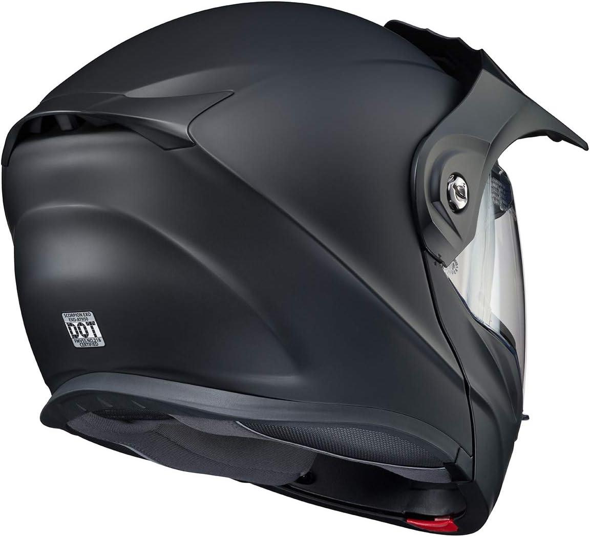 ScorpionEXO AT950 Cold Weather Adventure Snowmobile Modular Helmet Dual Pane Shield with Breath Box Bluetooth Ready Speaker Pockets DOT Approved Adult(Matte Black)