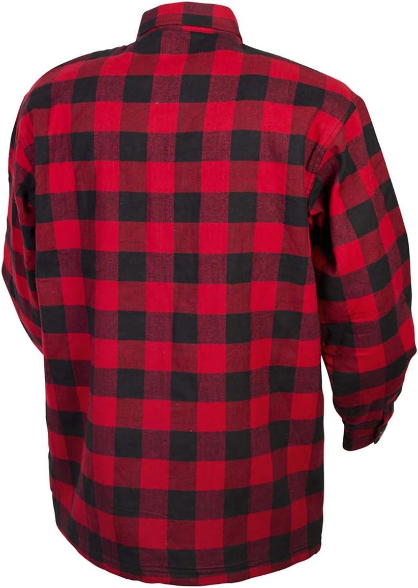 ScorpionEXO Covert Adult Men’s Long Sleeve Motorcycle Flannel Riding Shirt with Mesh Pockets for Optional CE Rated Armor(Red/Black)