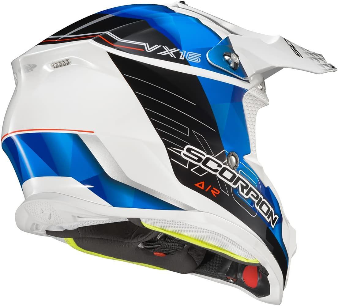 ScorpionEXO VX-16 Prism Dual Off-Road Dirt MX Motocross Racing Adult Full Race Helmet with Visor Dot Approved Gloss Blue-MD