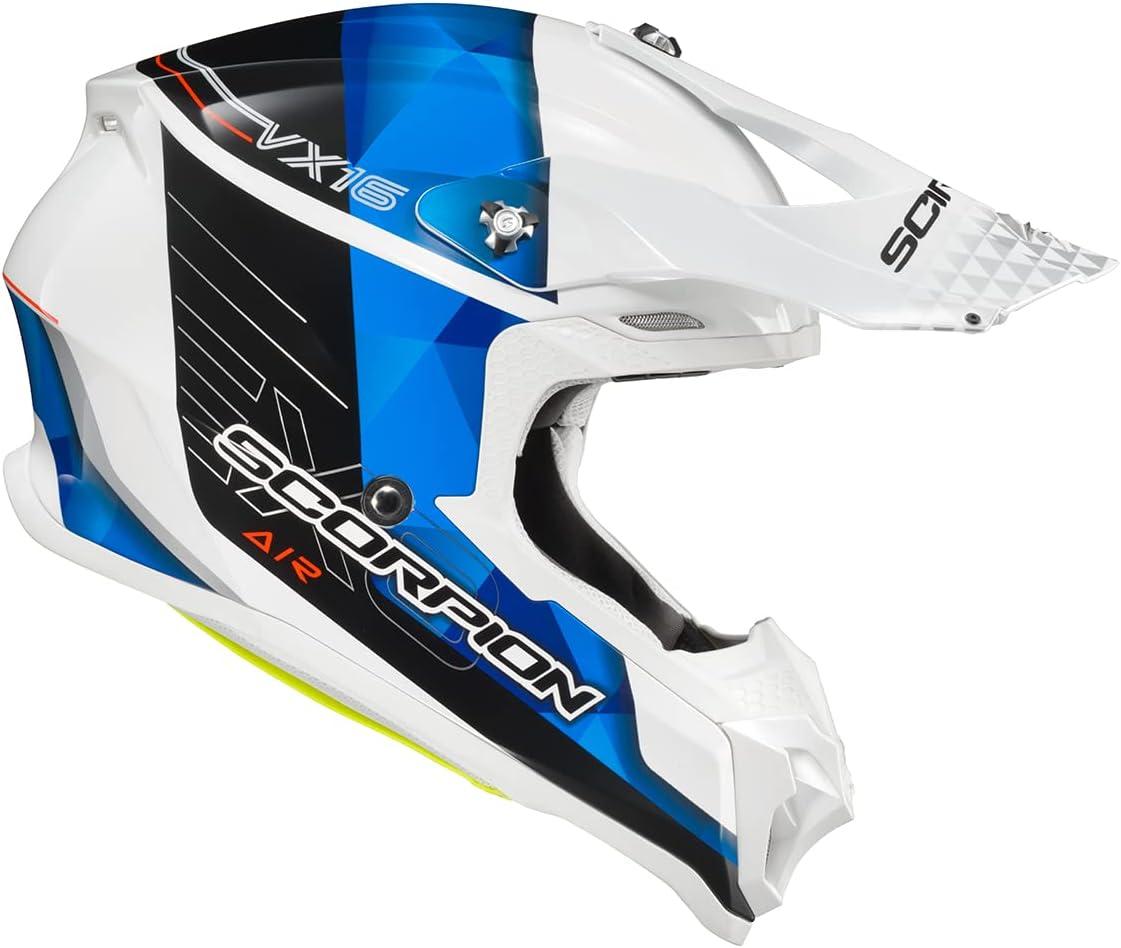 ScorpionEXO VX-16 Prism Dual Off-Road Dirt MX Motocross Racing Adult Full Race Helmet with Visor Dot Approved Gloss Blue-MD