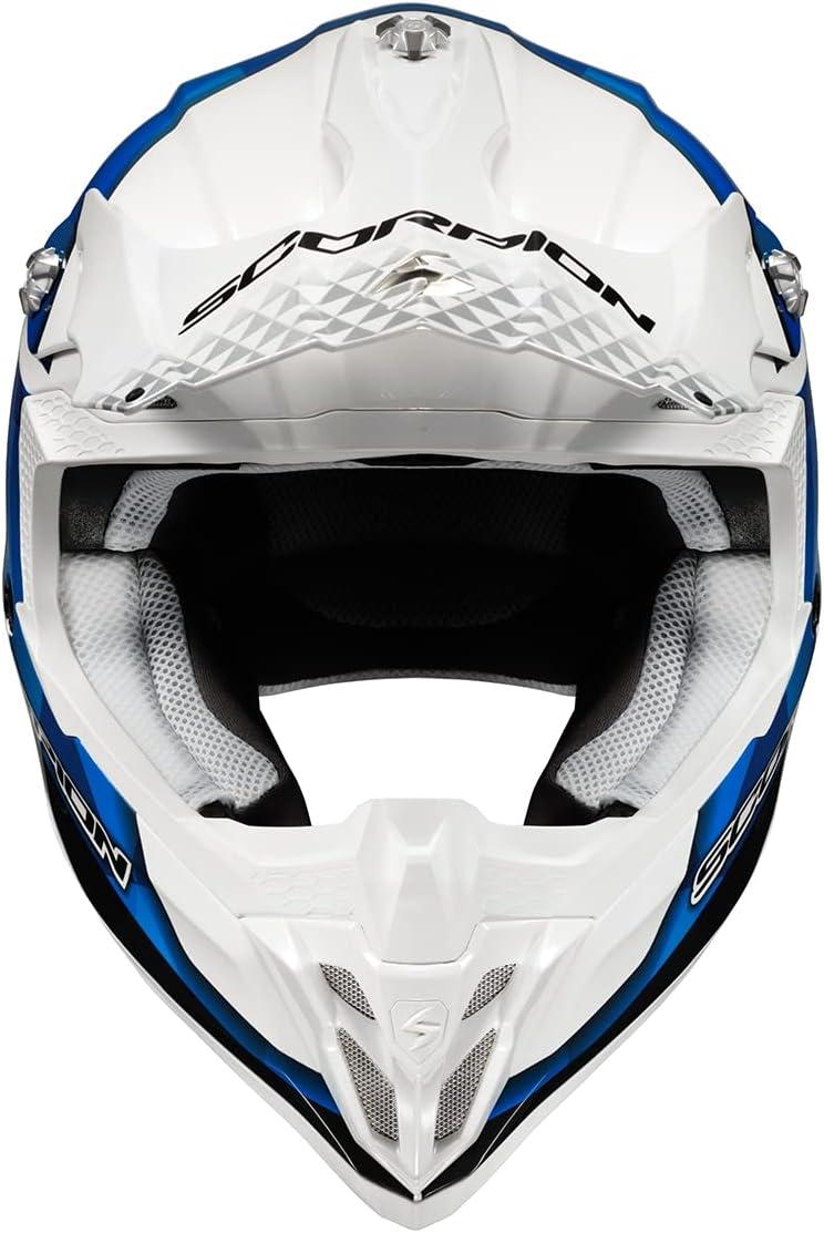 ScorpionEXO VX-16 Prism Dual Off-Road Dirt MX Motocross Racing Adult Full Race Helmet with Visor Dot Approved Gloss Blue-MD