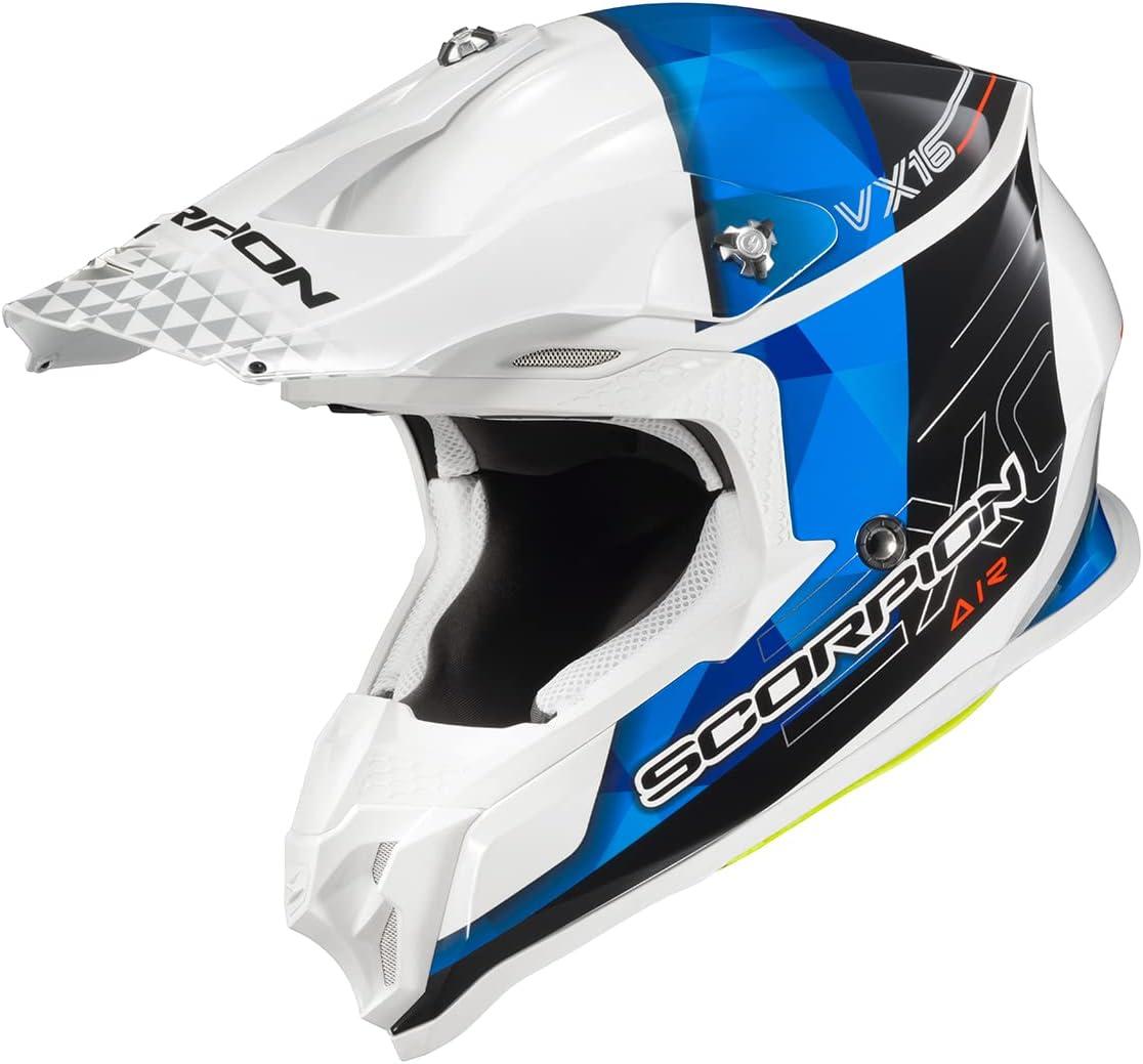 ScorpionEXO VX-16 Prism Dual Off-Road Dirt MX Motocross Racing Adult Full Race Helmet with Visor Dot Approved Gloss Blue-MD