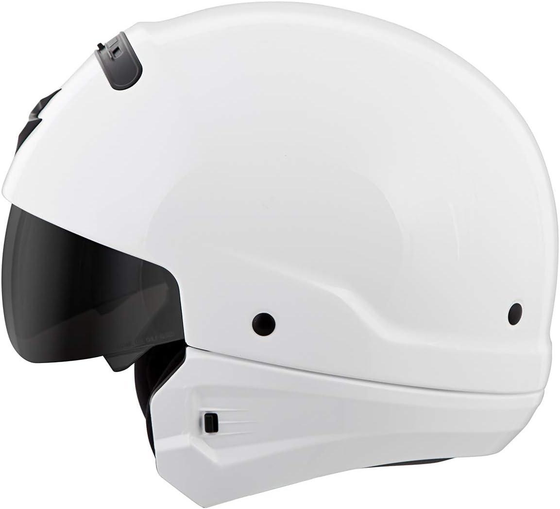 ScorpionEXO Covert Open Face Half Shell 3/4 Mode Motorcycle Helmet Dot Approved Solid Adult Unisex (Gloss White – X-Small)(Gloss White)