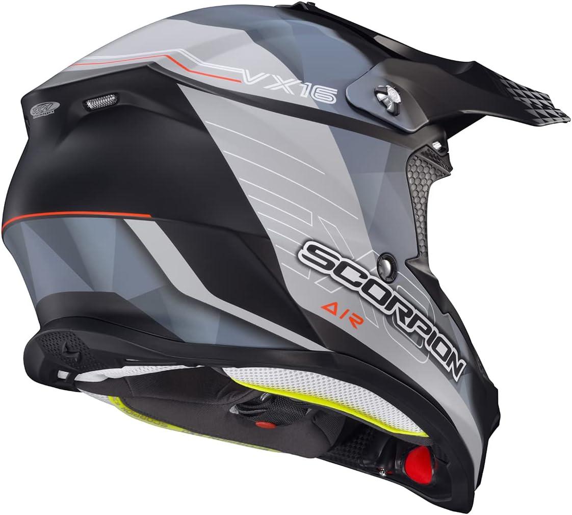 ScorpionEXO VX-16 Format Dual Off-Road Dirt MX Motocross Racing Adult Full Race Helmet with Visor Dot Approved Gloss Blue-MD(Matte Phantom)