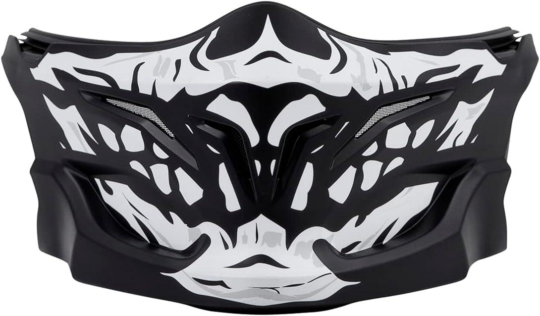 ScorpionEXO Covert Optional Replacement Chin Cover for Covert Helmets Samurai (Glow In The Dark Red)(Black/White)