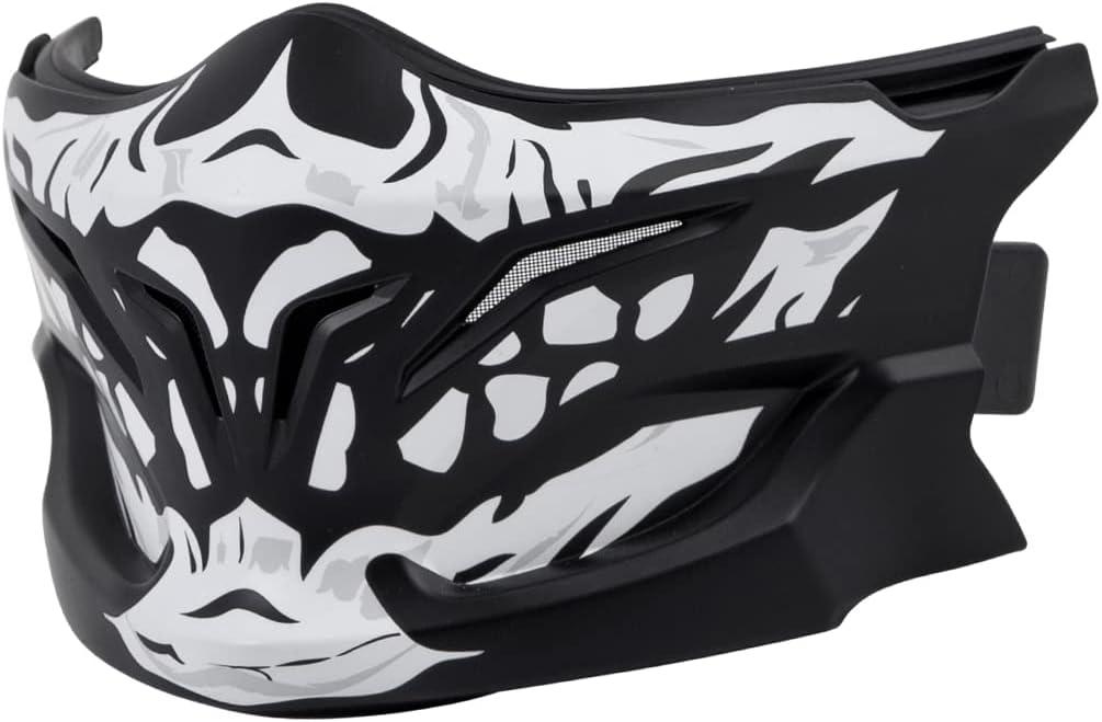 ScorpionEXO Covert Optional Replacement Chin Cover for Covert Helmets Samurai (Glow In The Dark Red)(Black/White)