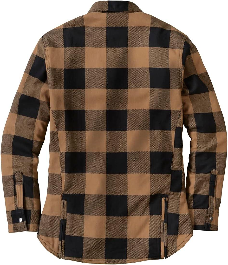 ScorpionEXO Covert Women’s Motorcycle Flannel Riding Shirt with Pockets for Optional CE Rated Armor (Red/Grey – Medium)(Sand)