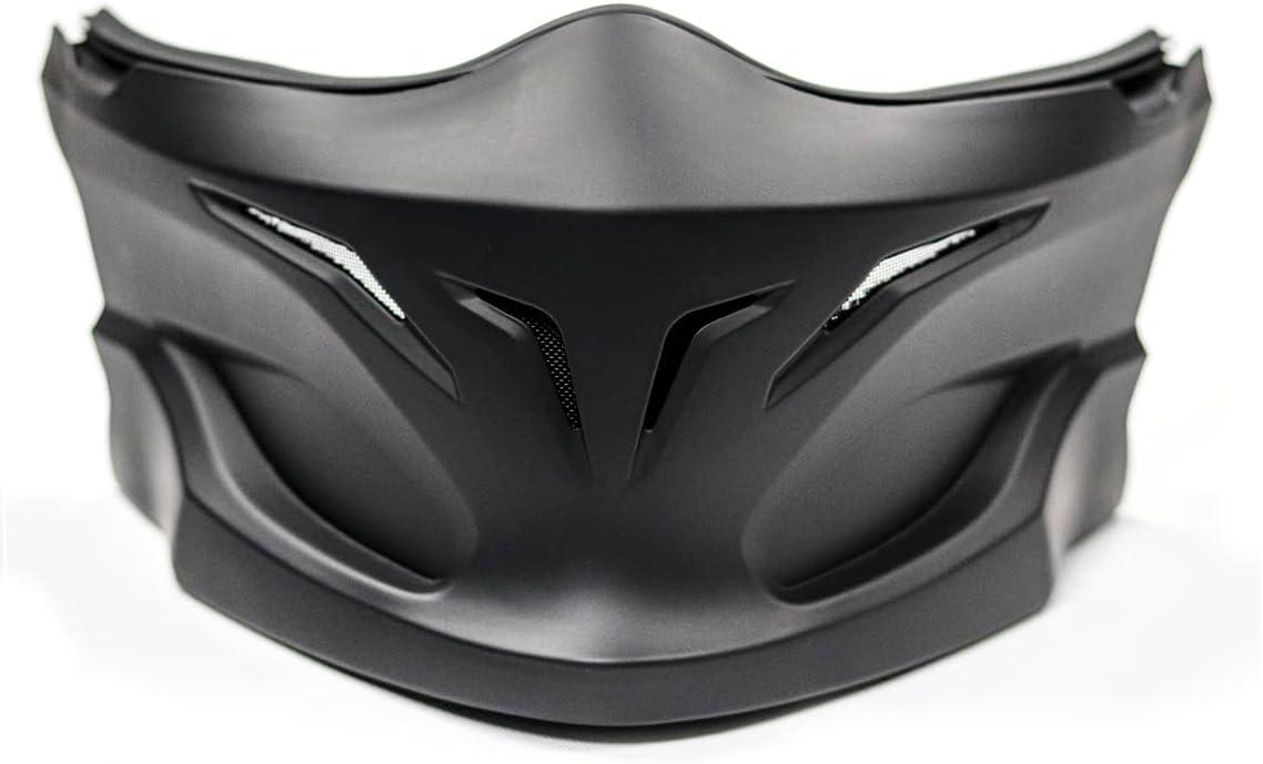 ScorpionEXO Covert Optional Replacement Chin Cover for Covert Helmets Samurai (Glow In The Dark Red)(Matte Black)