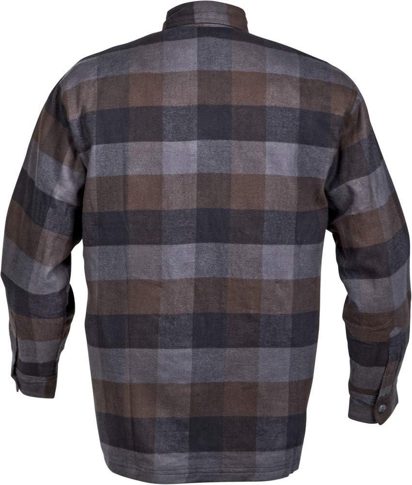 ScorpionEXO Covert Adult Men’s Long Sleeve Motorcycle Flannel Riding Shirt with Mesh Pockets for Optional CE Rated Armor(Black/Brown/Grey)