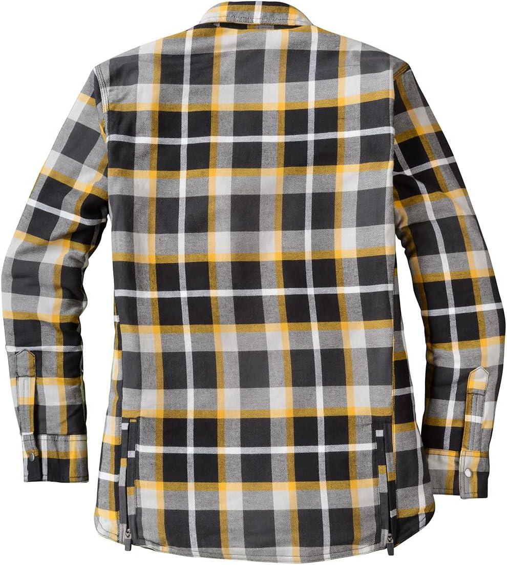 ScorpionEXO Covert Women’s Motorcycle Flannel Riding Shirt with Pockets for Optional CE Rated Armor (Red/Grey – Medium)(White/Yellow)