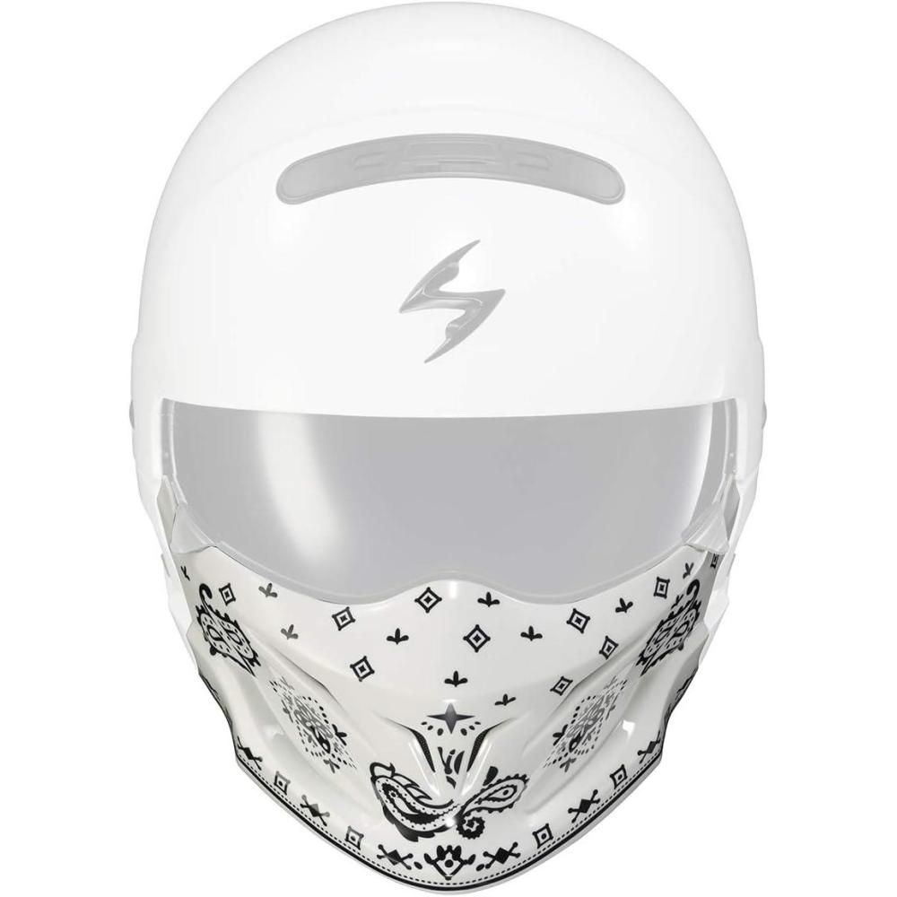 ScorpionEXO Covert Optional Replacement Chin Cover for Covert Helmets Samurai (Glow In The Dark Red)(Gloss White)
