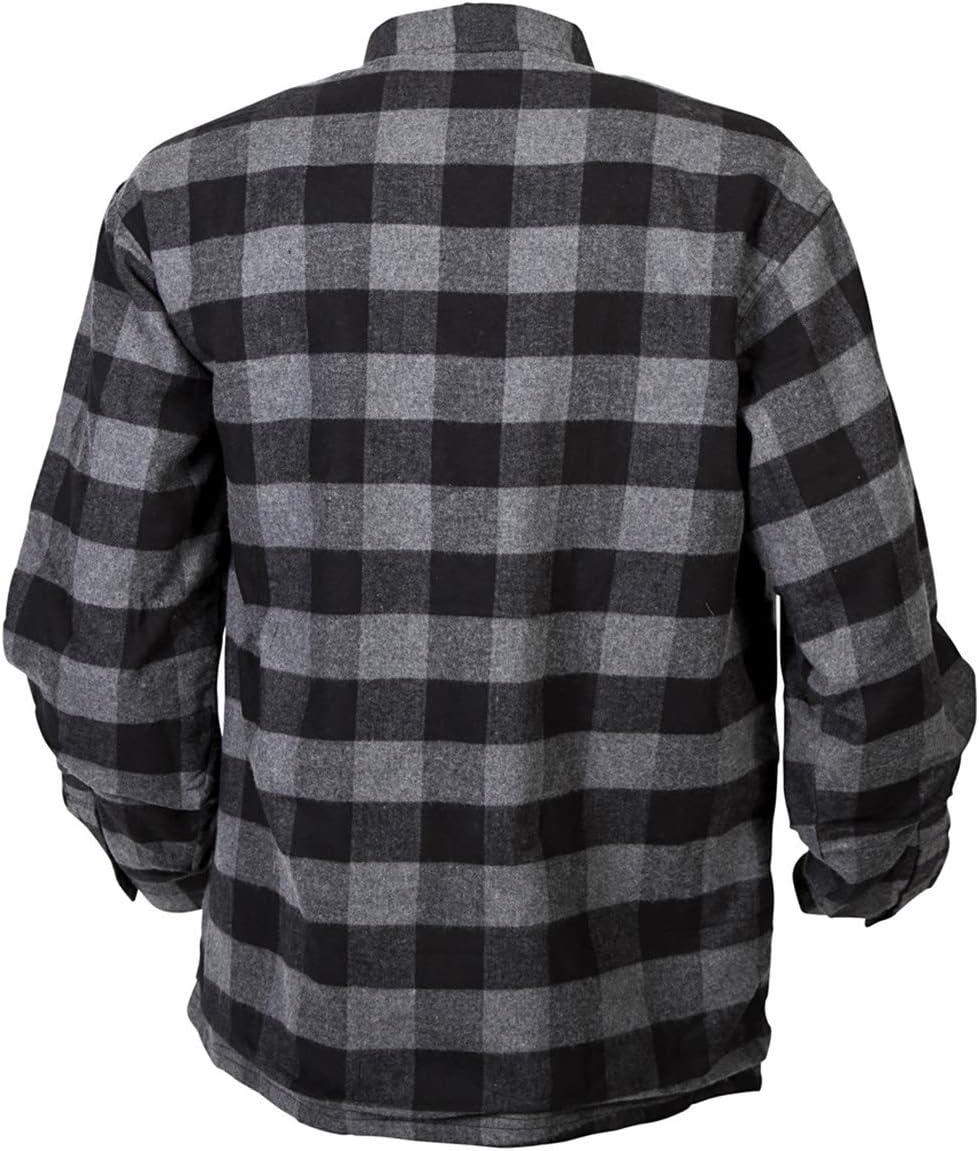 ScorpionEXO Covert Adult Men’s Long Sleeve Motorcycle Flannel Riding Shirt with Mesh Pockets for Optional CE Rated Armor(Black/Grey)