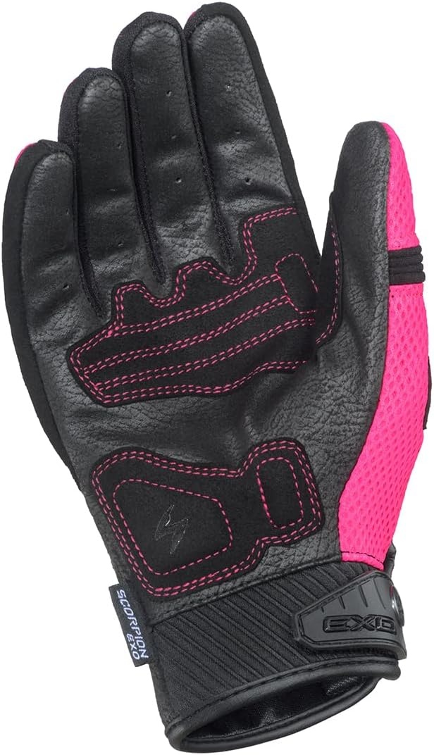 ScorpionEXO Cool Hand III Gloves Women’s Short Cuff Hook and Loop Motorcycle Riding Gloves Rib-Stretch Knuckle (Pink – X-Small)(Pink)