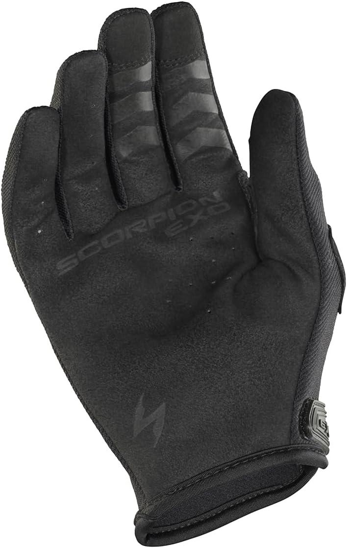 ScorpionEXO Moto-Flex Motorcycle Gloves Abrasion Resistant Touchscreen Compatible – Lone Star (Black/Gold – Medium)(Solid Black)