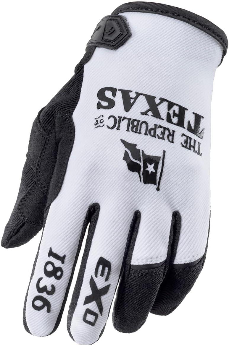 ScorpionEXO Moto-Flex Motorcycle Gloves Abrasion Resistant Touchscreen Compatible – Lone Star (Black/Gold – Medium)(Lone Star White/Black)
