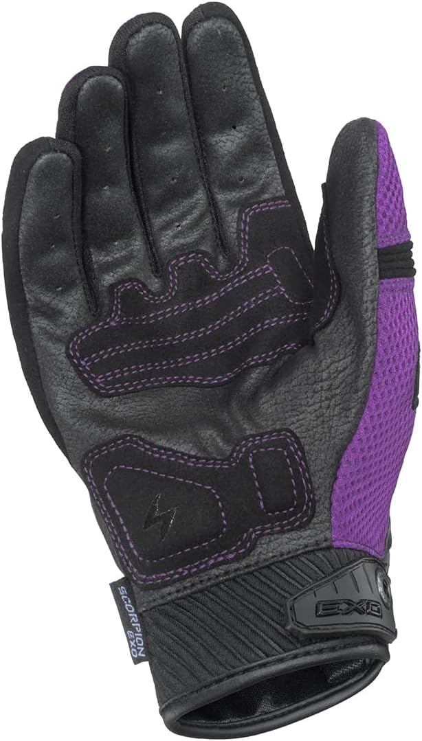 ScorpionEXO Cool Hand III Gloves Women’s Short Cuff Hook and Loop Motorcycle Riding Gloves Rib-Stretch Knuckle (Pink – X-Small)(Purple)