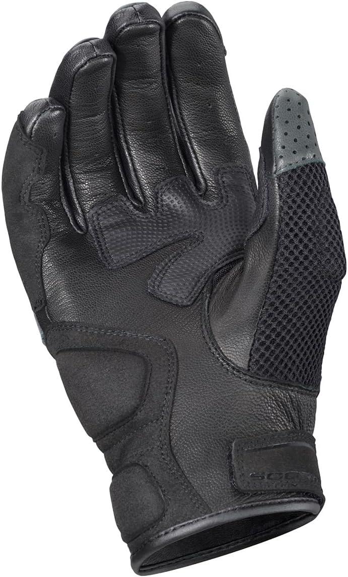 ScorpionEXO Vortex Air Motorcycle Riding Gloves Carbon Fiber Knuckles Touchscreen Compatible (Black – Small)(Grey)
