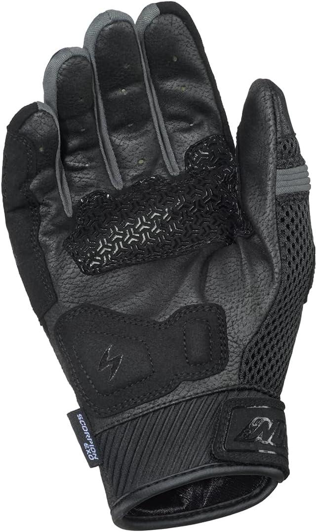 ScorpionEXO Cool Hand Pro Gloves Men’s Short Cuff Hook and Loop Motorcycle Riding Gloves Rib-Stretch Knuckle (Black/Grey – Medium)(Black/Grey)
