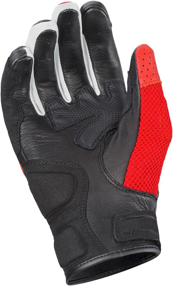 ScorpionEXO Vortex Air Motorcycle Riding Gloves Carbon Fiber Knuckles Touchscreen Compatible (Black – Small)(Red)