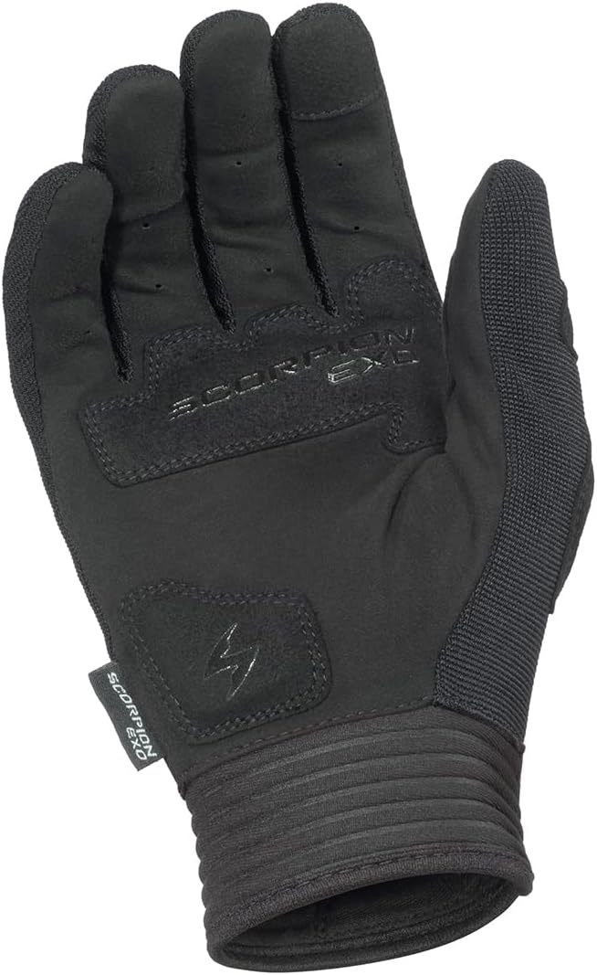 ScorpionEXO Skrub II Gloves Men’s Short Cuff Stretch Hook and Loop Motorcycle Riding Gloves Nash Leather (Black – X-Small)(Black)