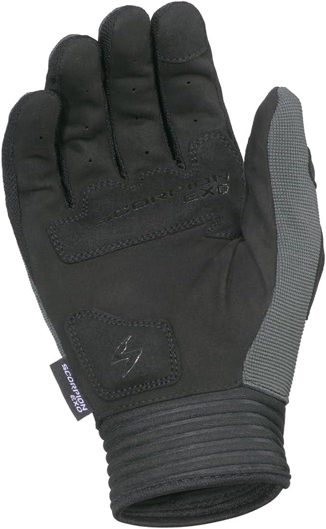 ScorpionEXO Skrub II Gloves Men’s Short Cuff Stretch Hook and Loop Motorcycle Riding Gloves Nash Leather (Grey – Medium)