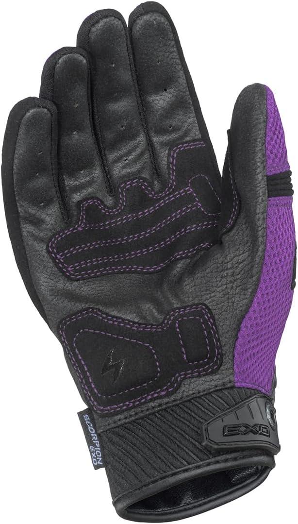 ScorpionEXO Cool Hand III Gloves Women’s Short Cuff Hook and Loop Motorcycle Riding Gloves Rib-Stretch Knuckle (Purple – Medium)