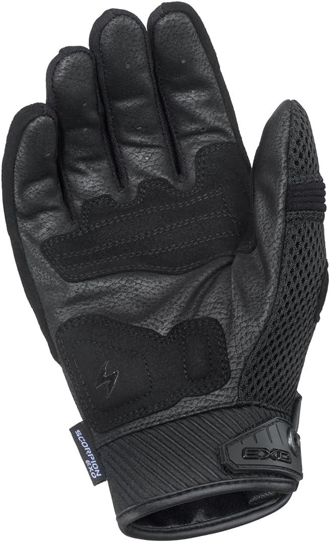 ScorpionEXO Cool Hand III Gloves Men’s Short Cuff Hook and Loop Motorcycle Riding Gloves Rib-Stretch Knuckle (Black – X-Large)