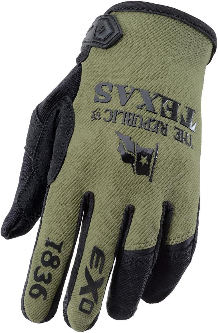 ScorpionEXO Moto-Flex Motorcycle Gloves Abrasion Resistant Touchscreen Compatible – Lone Star (Black/Gold – Medium)(Lone Star Olive/Black)