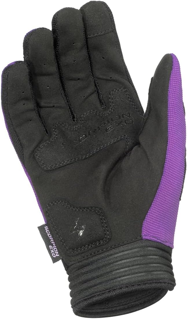 ScorpionEXO Skrub II Gloves Women’s Short Cuff Stretch Hook and Loop Motorcycle Riding Gloves Nash Leather (Pink – X-Small)(Purple)