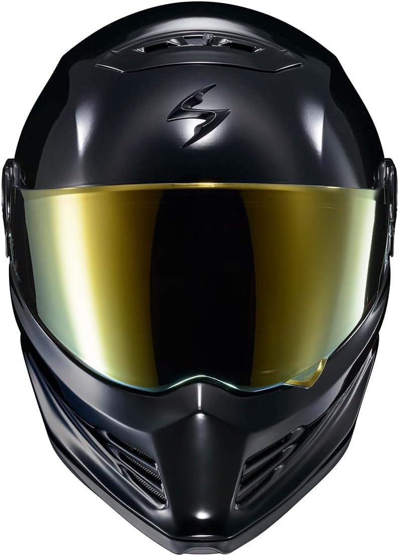 ScorpionEXO Covert FX Full Face Adult Motorcycle Helmet Street Fighter Style – Bluetooth Ready Speaker Pockets DOT ECE Solid (Matte Black – X-Large)(Litas Gloss Black)