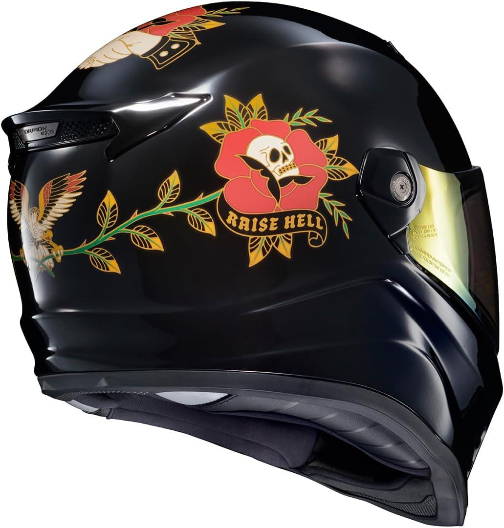 ScorpionEXO Covert FX Full Face Adult Motorcycle Helmet Street Fighter Style – Bluetooth Ready Speaker Pockets DOT ECE Solid (Matte Black – X-Large)(Litas Gloss Black)