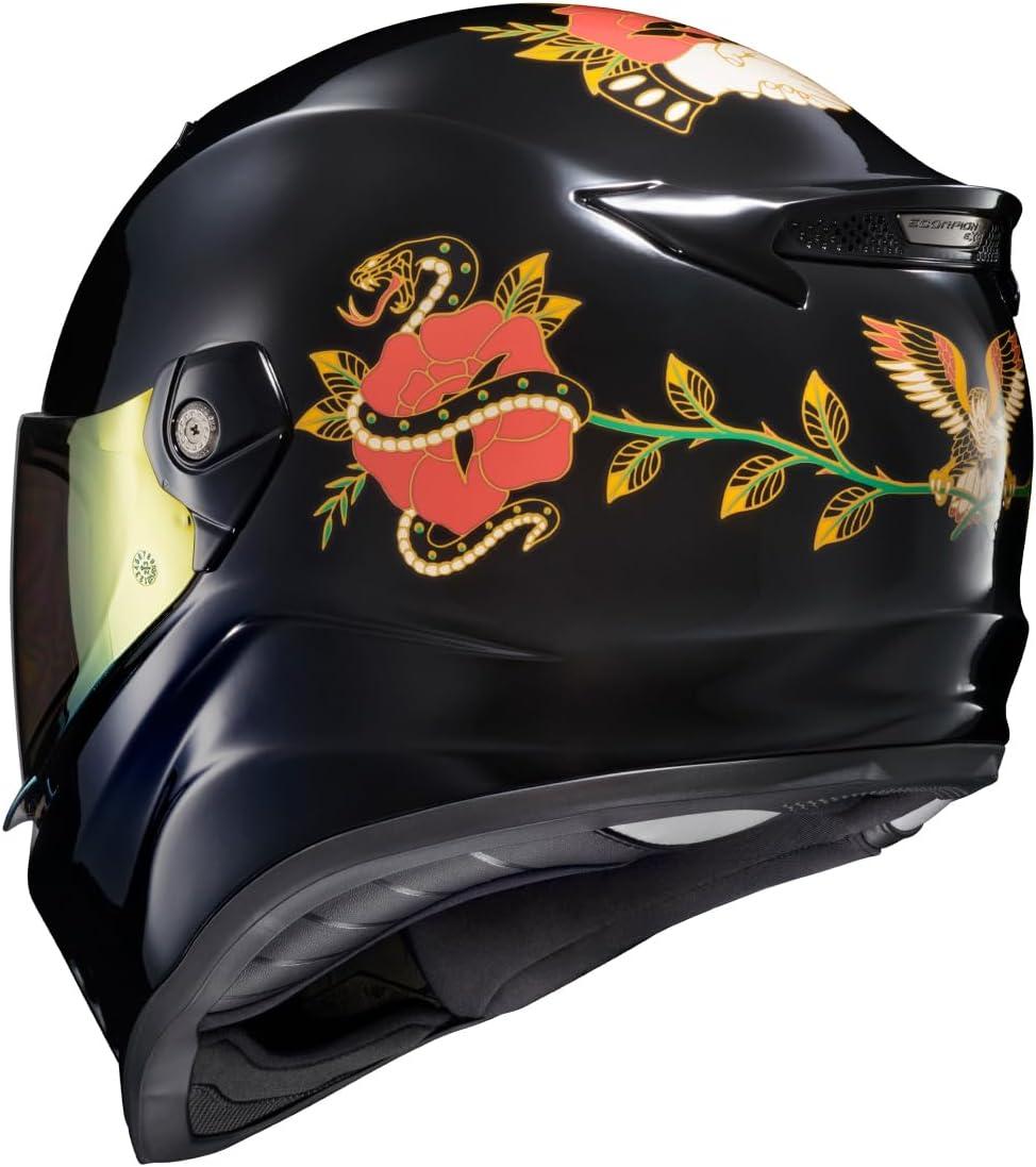 ScorpionEXO Covert FX Full Face Adult Motorcycle Helmet Street Fighter Style – Bluetooth Ready Speaker Pockets DOT ECE Solid (Matte Black – X-Large)(Litas Gloss Black)