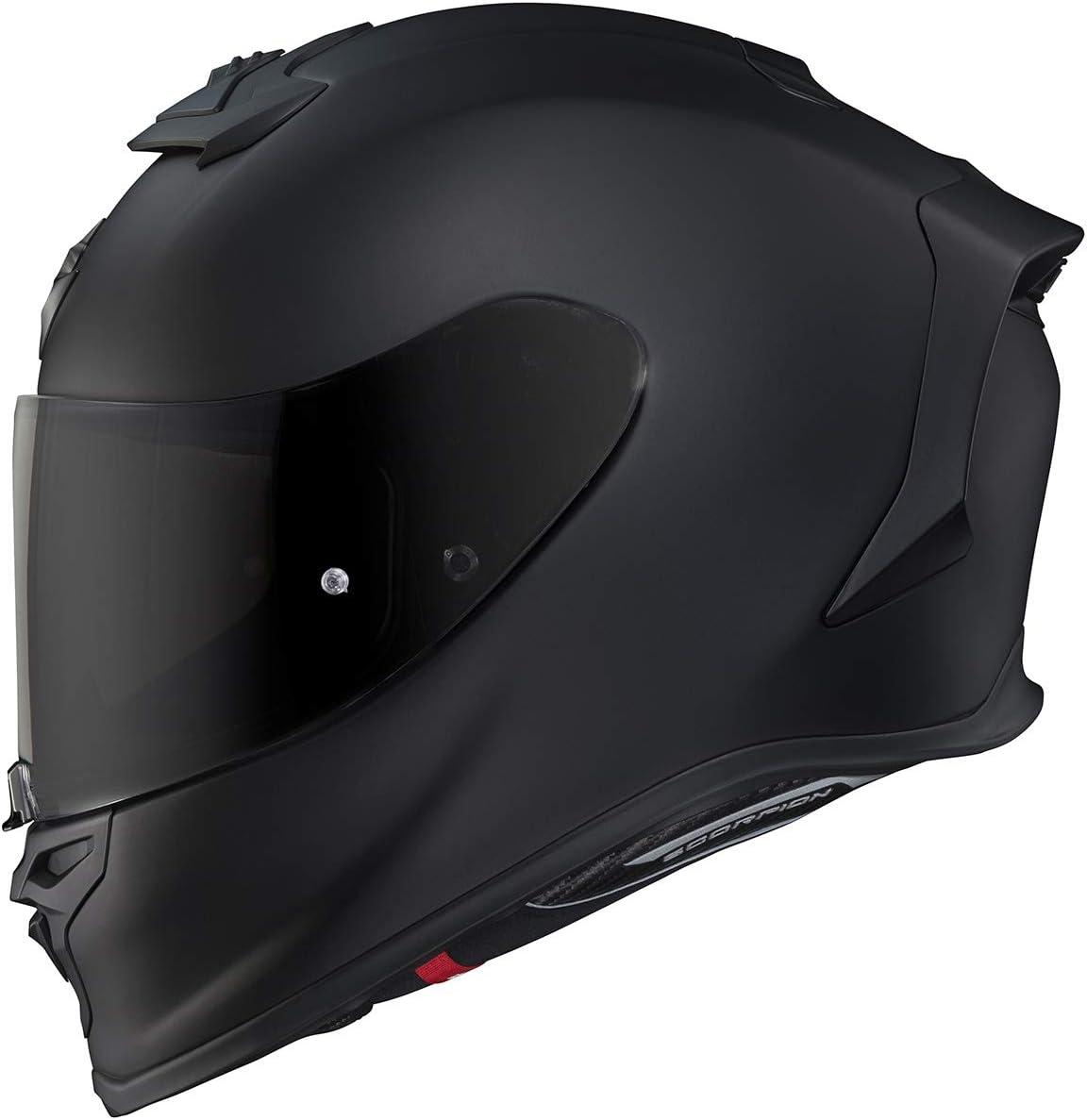 ScorpionEXO R1 Air Full Face Motorcycle Helmet with Pinlock Shield and Bluetooth Ready Speaker Pockets DOT ECE Solid (Matte Pearl White – Small)(Matte Black)